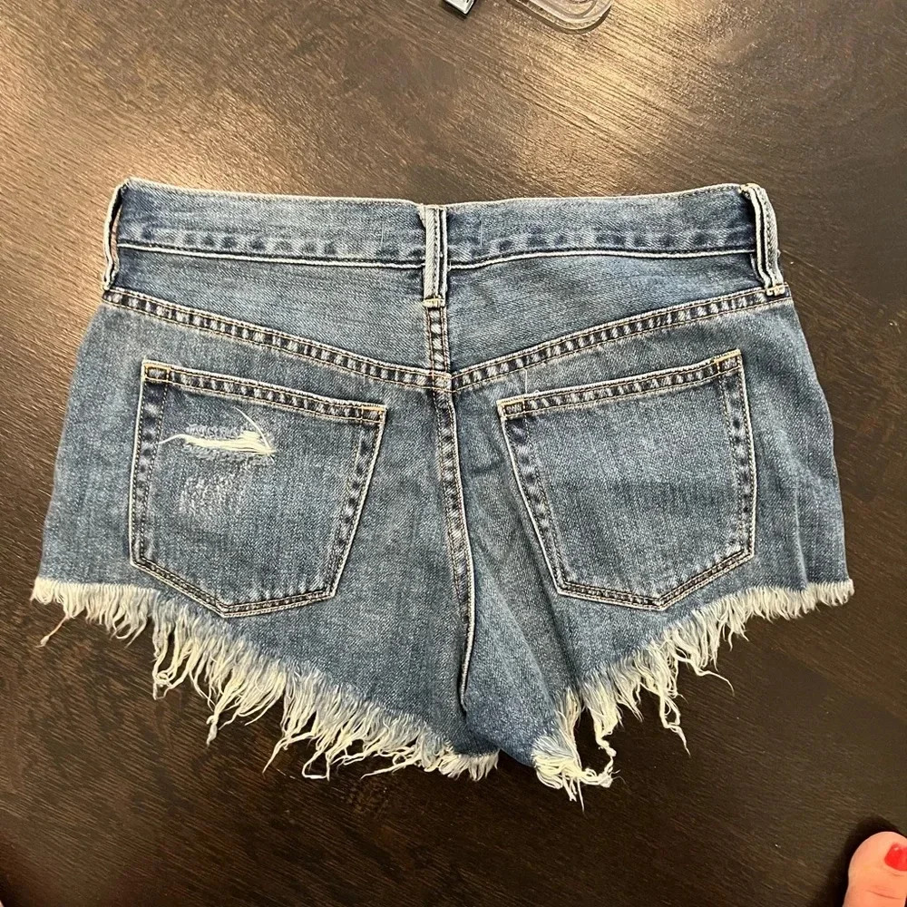 Free People we the free loving good vibrations  denim cutoff shorts - Picture 3 of 5